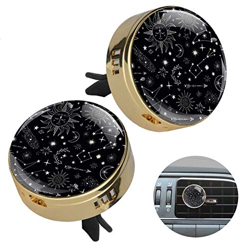 MUOOUM Patrón con Estrellas Cometas, Soles, Luna, Niños Coche Perfume Coche Coche Perfume Fragancia Clip Fragancia Coche Olor Ambientador Perfume Difusor