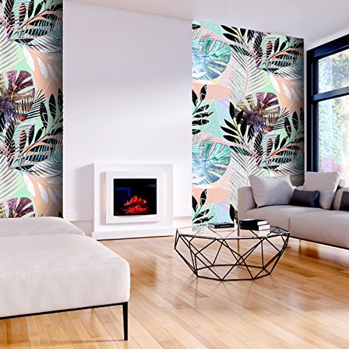 murando Fotomurales Hojas Tropicales Monstera 150x280 cm Papel pintado tejido no tejido Decoración de Pared decorativos Murales moderna de Dise?o Fotográfico Exotico Colorido b-B-0298-am-a