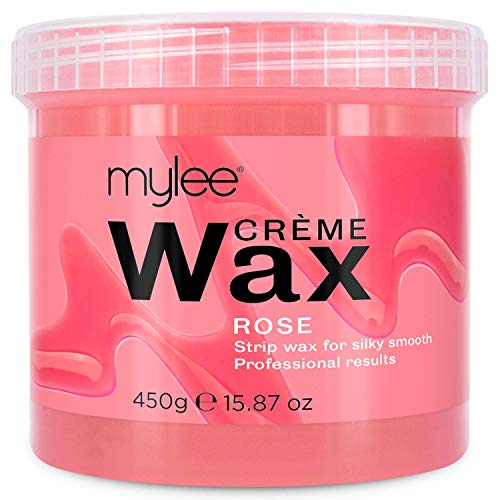 Mylee Cera De Rosa Suave en Crema para Pieles Sensibles 450 g, Pote de Crema Depilatoria para Eliminar Vello, Ideal para Cuerpo, Se Puede Calentar en el Microondas o en un Calentador de Cera