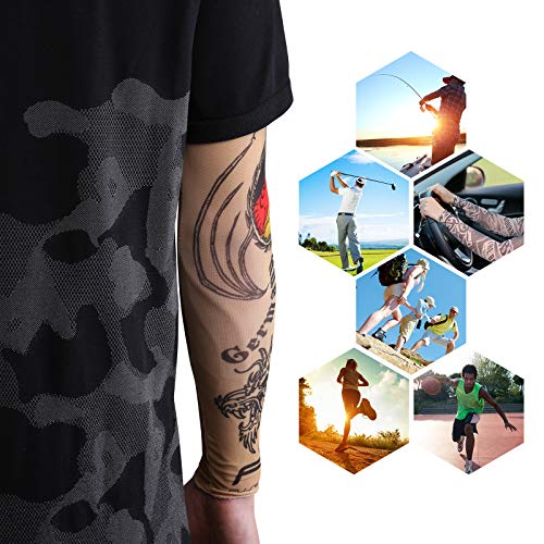 Naler 10 Mangas de Tatuajes Mangas Tatuajes Falsos Decorados Mangas Tatuajes Temporales para Brazo para Hombres y Mujeres para Fiesta de Disfraces