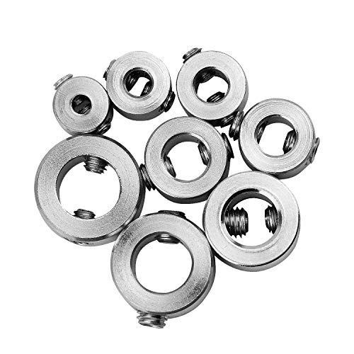 NATEE 8pcs Anillo Posicionador, Topes de Profundidad de Broca Acero Inoxidable con Llave Hexagonal 3mm 4mm 5mm 6mm 7mm 8mm 9mm 10mm