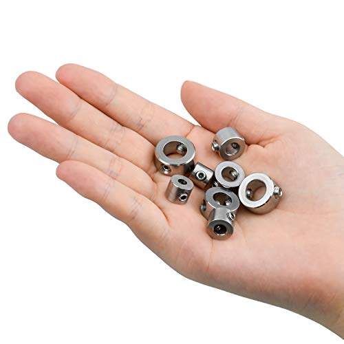 NATEE 8pcs Anillo Posicionador, Topes de Profundidad de Broca Acero Inoxidable con Llave Hexagonal 3mm 4mm 5mm 6mm 7mm 8mm 9mm 10mm