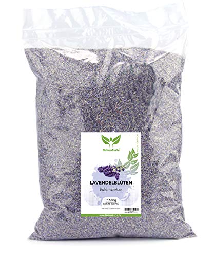 NaturaForte Flores de Lavanda 500g Lavanda sin aditivos - Azul, Fragancia intensa, Flores de Lavanda secas para Almohadas perfumadas, Bolsas perfumadas, Bolsas de Lavanda, Fragancia de popurrí