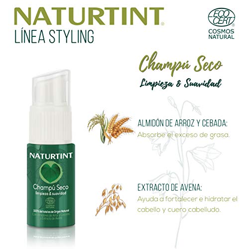 Naturtint Eco Champú Seco, Limpieza y Suavidad, 100% Ingrediente Natural 20ml