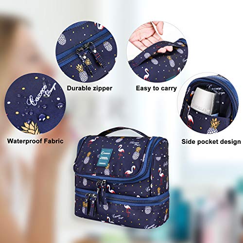 Neceser de Viaje con Gancho Colgante para Hombres y Mujeres Organizador de Bolso cosmético con manija Bolsa de Maquillaje Bolsa de diseño Lindo para Accesorios de Viaje (Flamingo-SB)