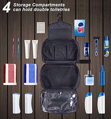 Neceser Viaje Hombre y Mujer, Boic Pequeño Bolsas de Aseo Impermeable, Neceser Maquillaje Pack Neceser Baño Toiletry Kit, Cosmético Organizadores de Viaje Travel Toiletry Bag (Negro)