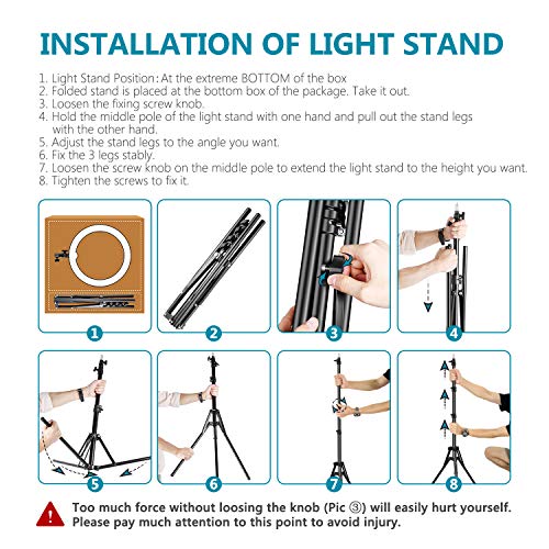 Neewer Iluminación Kit: 48cm Exterior 55W 5500K Regulable LED Luz del Anillo, Soporte de Luz, Receptor para el teléfono Inteligente, Youtube, TikTok, para Autorretrato de Grabación