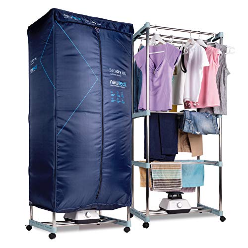 NEWTECK Secadora de Ropa Eléctrica Portátil Secadry XXL, Secadora por Ventilación, 1200W, Gran Capacidad 15 Kg, Temporizador 180 min, 3 Niveles, Silencioso, Multifunción: Secadora, Armario, Tendedero