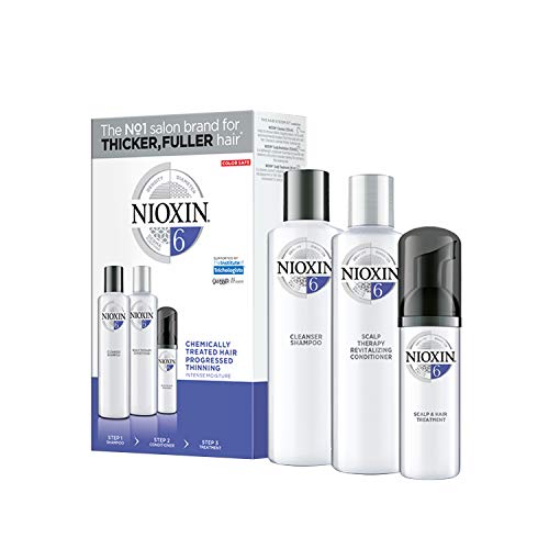 NIOXIN - Trial Kit (Champú, Acondicionador y Tratamiento) Sistema 6- CABELLO QUIMICAMENTE TRATADO _DEBILITAMIENTO AVANZADO_HIDRATACION INTENSA -(300ml+300ml+100ml)