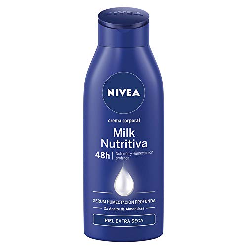 NIVEA Body Milk Nutritivo, leche corporal para una hidratación profunda durante 48 h, crema hidratante corporal con aceite de almendras para piel muy seca - 1 x 400 ml