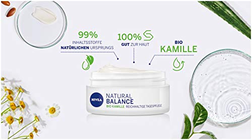 Nivea - Crema hidratante de día Nivea Natural Balance (50 ml), con aloe vera orgánico, aceite de jojoba y almendra, crema de día para piel normal y mixta