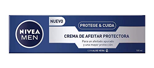 NIVEA MEN Protege & Cuida Crema de Afeitar Protectora, crema hidratante para un afeitado apurado, crema de afeitado para proteger de cortes e irritaciones - 1 x 100 ml