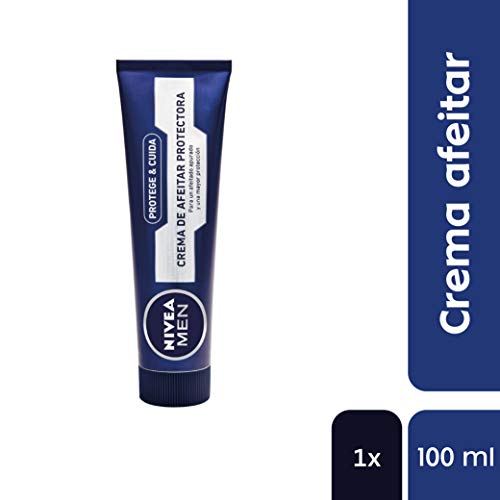 NIVEA MEN Protege & Cuida Crema de Afeitar Protectora, crema hidratante para un afeitado apurado, crema de afeitado para proteger de cortes e irritaciones - 1 x 100 ml