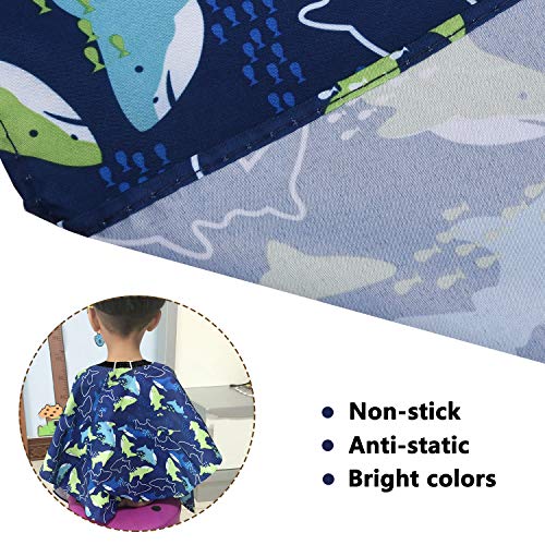 Noverlife Niños del corte de pelo del peluquero del cabo con Dolphin impresión, Grande 130 x 90cm Niños Social Styling delantal, Peluquería Infantil Salon Cabo lindo paño de los niños del pelo