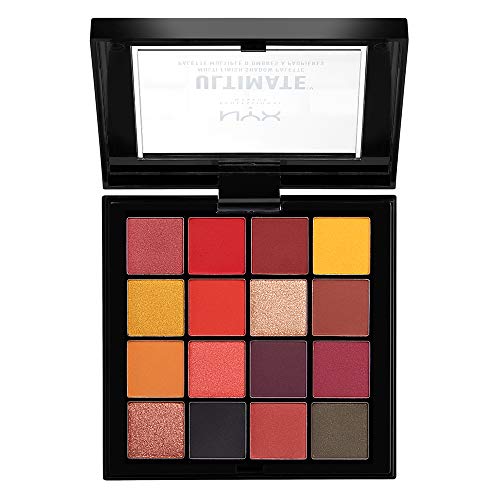 NYX Professional Makeup Paleta de sombra de ojos Ultimate Shadow Palette, Pigmentos compactos, 16 sombras, Acabados mate, satinados y metalizados, Tono: Phoenix