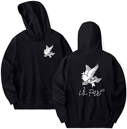 OLIPHEE Sudaderas con Capucha Impresión llanto de pájaro de Lil Peep para Hombre Hei-XL