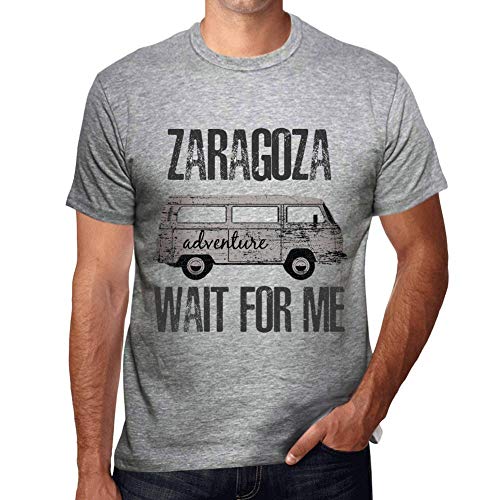 One in the City Hombre Camiseta Vintage T-Shirt Gráfico Zaragoza Wait For Me Gris Moteado