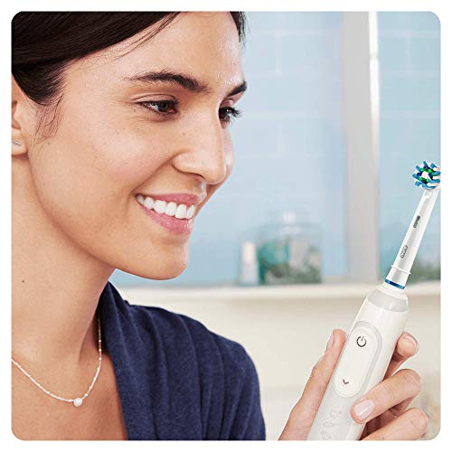 Oral-B CrossAction Pack, Cabezales 4 para cepillo eléctrico, cabezal redondeado para limpiar diente por diente