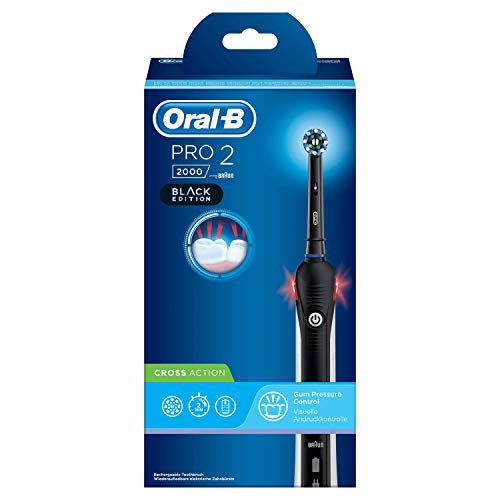 Oral-B PRO 2 2000 Cepillo Eléctrico Recargable con Tecnología De Braun, 1 cabezal de recambio, negro