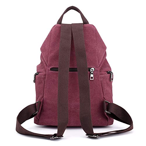 Padgene Mochila de Lona para Mujer, Bolsa De Viaje De Gran Capacidad Informal De La Vendimia Bolso Mochila Mujer Casual Para Vacaciones Viajes Senderismo Camping (Morado)