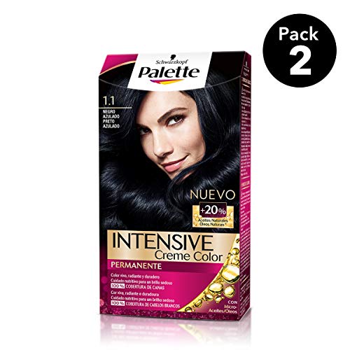 Palette Intense - Tono 1.1 Negro Azulado - 2 uds - Coloración Permanente - Schwarzkopf