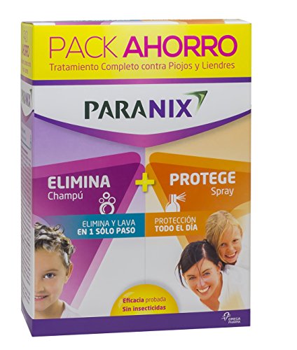 Paranix Pack Champú + Protect. Tratamiento para Piojos y Liendres - Incluye Lendrera - Sin insecticidas - contiene Champú de Tratamiento y Spray Preventivo