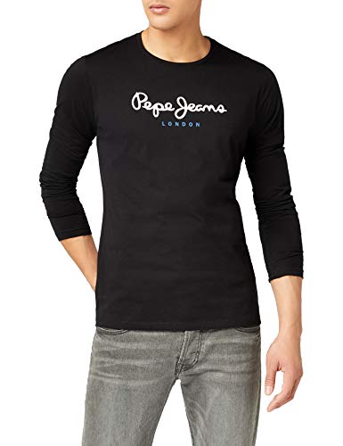 Pepe Jeans Eggo Long, Top de Manga Larga Para Hombre, Negro (Black 999), Small