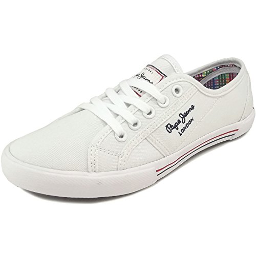 Pepe Jeans London, Zapatillas Mujer, Blanco (White), 38 EU