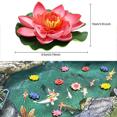 PERFETSELL 5 Pcs Nenufares Artificiales Flotantes Plantas Flotantes Artificiales Flores Artificiales Flotantes Lirio de Agua Artificial Flotante Decoración Bonita para Estanque Piscinas Escenario