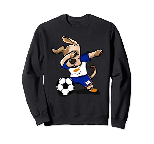 Perro Dabbing Chipre Fútbol Chipriota Bandera Fútbol Sudadera