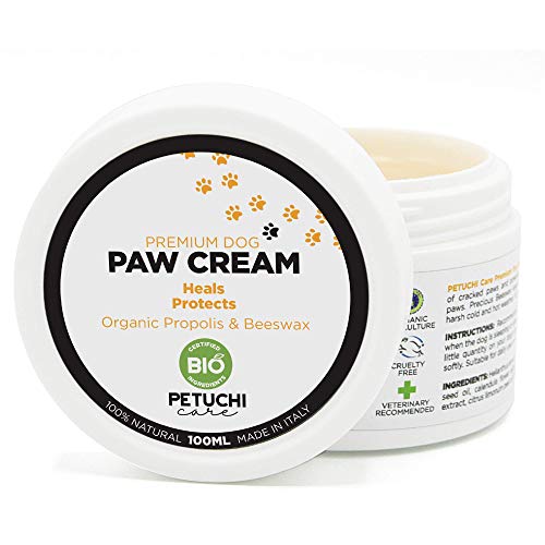 PETUCHI Bálsamo Bio para Almohadillas de Perros; Desinfecta, Cura y Protege Patas Agrietadas y Secas; 100% Natural; 100ml