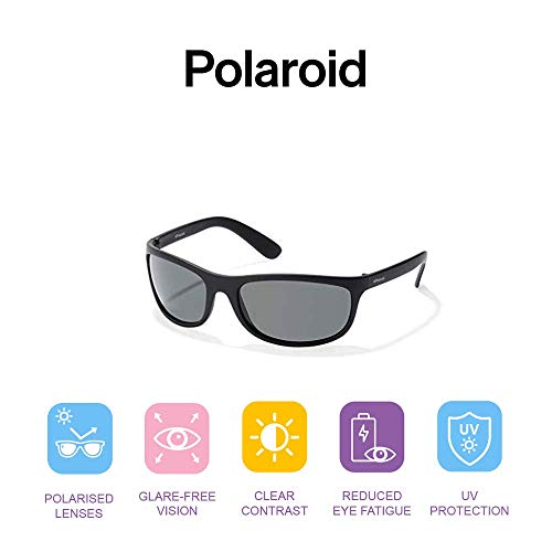 Polaroid P7334 RC 9CA Gafas de sol, Negro (Black/Green Polarized), 63 Unisex Adulto