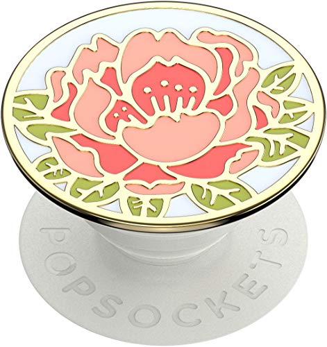 PopSockets PopGrip - Soporte y Agarre para Teléfonos Móviles y Tablets con un Top Intercambiable - Blooming Peony Pink Enamel