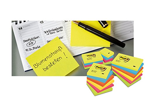 Post-it 654 Canary Yellow Notas Adhesivas Bloc notas, 100 hojas/bloc en packs de 12 blocs