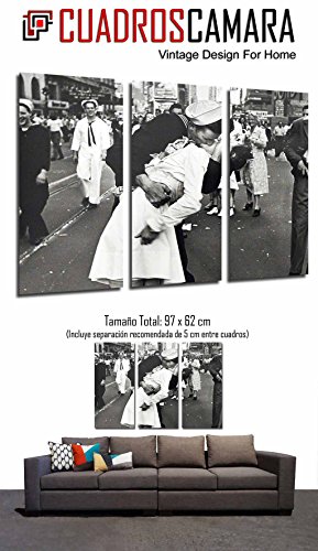 Poster Fotográfico Beso, Enfermera y Marinero, Blanco y Negro, Vintage Tamaño total: 97 x 62 cm XXL