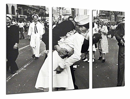 Poster Fotográfico Beso, Enfermera y Marinero, Blanco y Negro, Vintage Tamaño total: 97 x 62 cm XXL