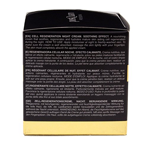 Postquam - Crema de Noche Luxury Gold | Crema Hidratante con Acido Hialuronico y Oro Coloidal - 50 Ml