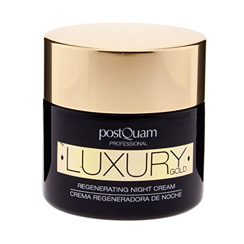 Postquam - Crema de Noche Luxury Gold | Crema Hidratante con Acido Hialuronico y Oro Coloidal - 50 Ml