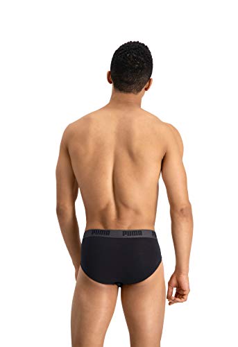 Puma Basic Brief 2P - Calzoncillos para hombre, color negro, talla M