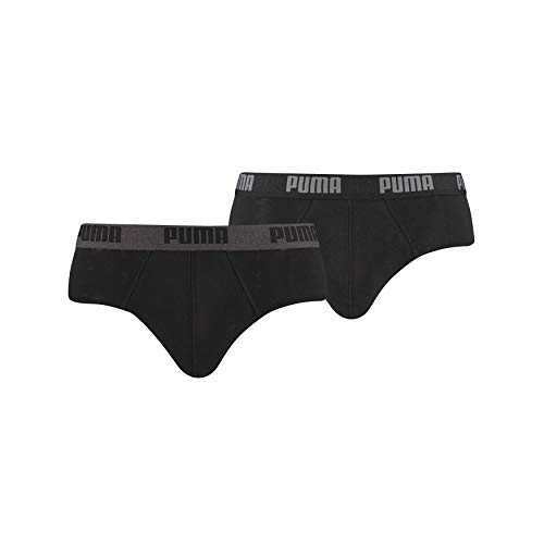 Puma Basic Brief 2P - Calzoncillos para hombre, color negro, talla M