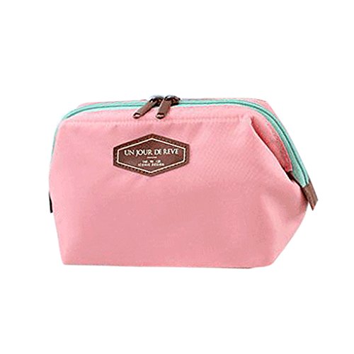 QHGstore Multi-Uso cosmético del maquillaje de la caja del organizador del viaje bolsa del bolso del color de rosa