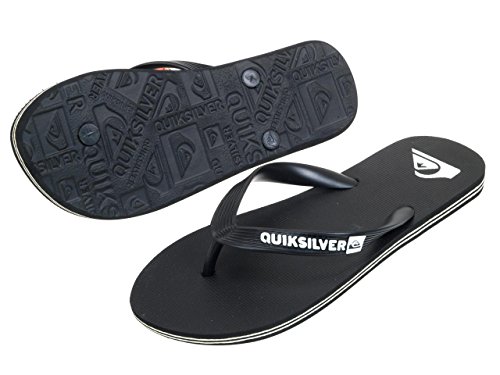 Quiksilver Molokai-Flip-Flops For Men, Zapatos de Playa y Piscina para Hombre, Negro (Black/Black/White Xkkw), 44 EU