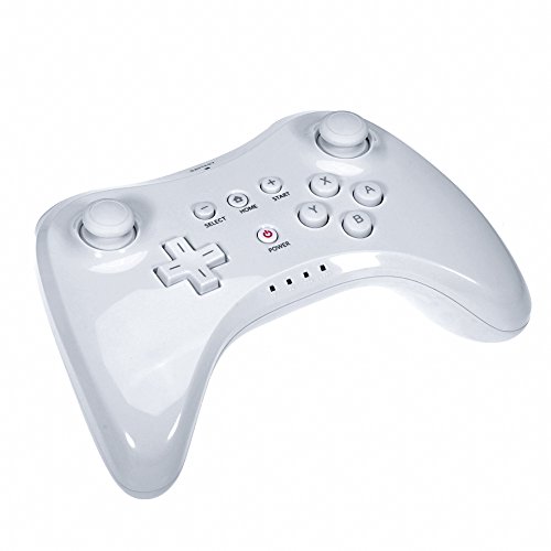 QUMOX 2 x Controlador Mando de Juego inalámbrico Bluetooth U Pro Controller Gamepad para Nintendo Wii U, Blanco