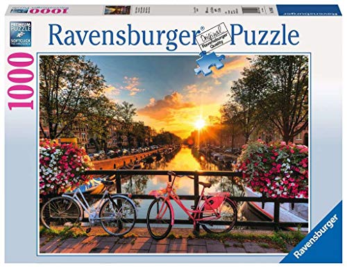 Ravensburger Bicicletas en Amsterdam - Puzzle Fotos y paisajes, Premium Puzzle con tecnología Softclick, 1000 piezas, para adultos (196067)