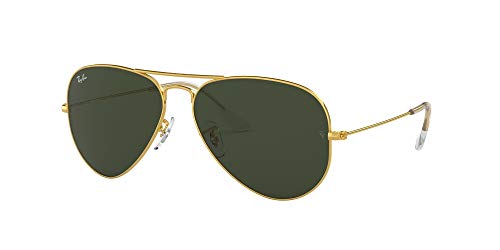 Ray-Ban Aviator Large Metal, Gafas de sol para Hombre, Dorado (Grey/Green), 55