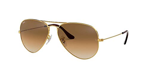 Ray-Ban Aviator Large Metal - Gafas de sol Unisex, Dorado (Crystal Brown Gradient Glass), 55 milímetros