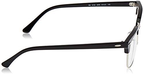 Ray-Ban Clubmaster, Monturas de Gafas Unisex Adulto, Negro (Shiny Black), 51