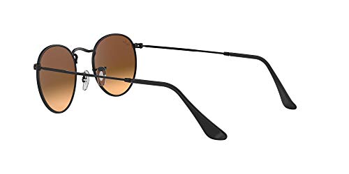 Ray-Ban Round Metal 002/4O Gafas de sol, Shiny Black, 53 para Hombre