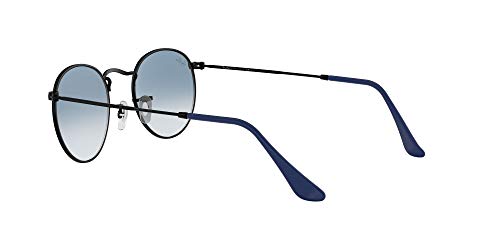 Ray-Ban Round Metal Gafas De Sol, Negro (Light Blue Gradient), 50 para Hombre