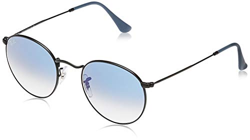 Ray-Ban Round Metal Gafas De Sol, Negro (Light Blue Gradient), 50 para Hombre